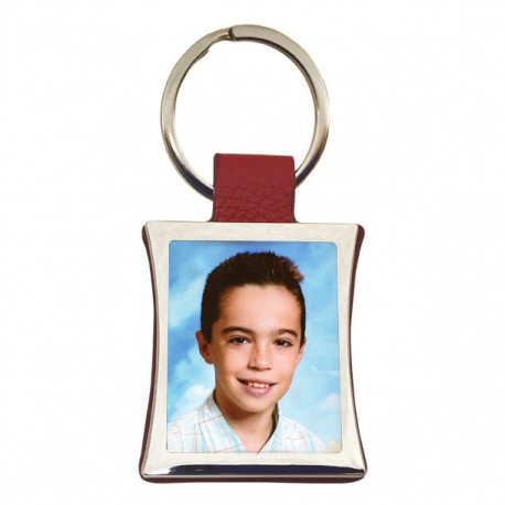 PCMSCN - PORTE CLES METAL ET CUIR NOIR