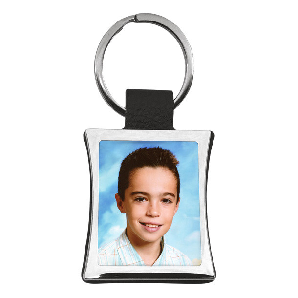 PCMSCN - PORTE CLES METAL ET CUIR NOIR
