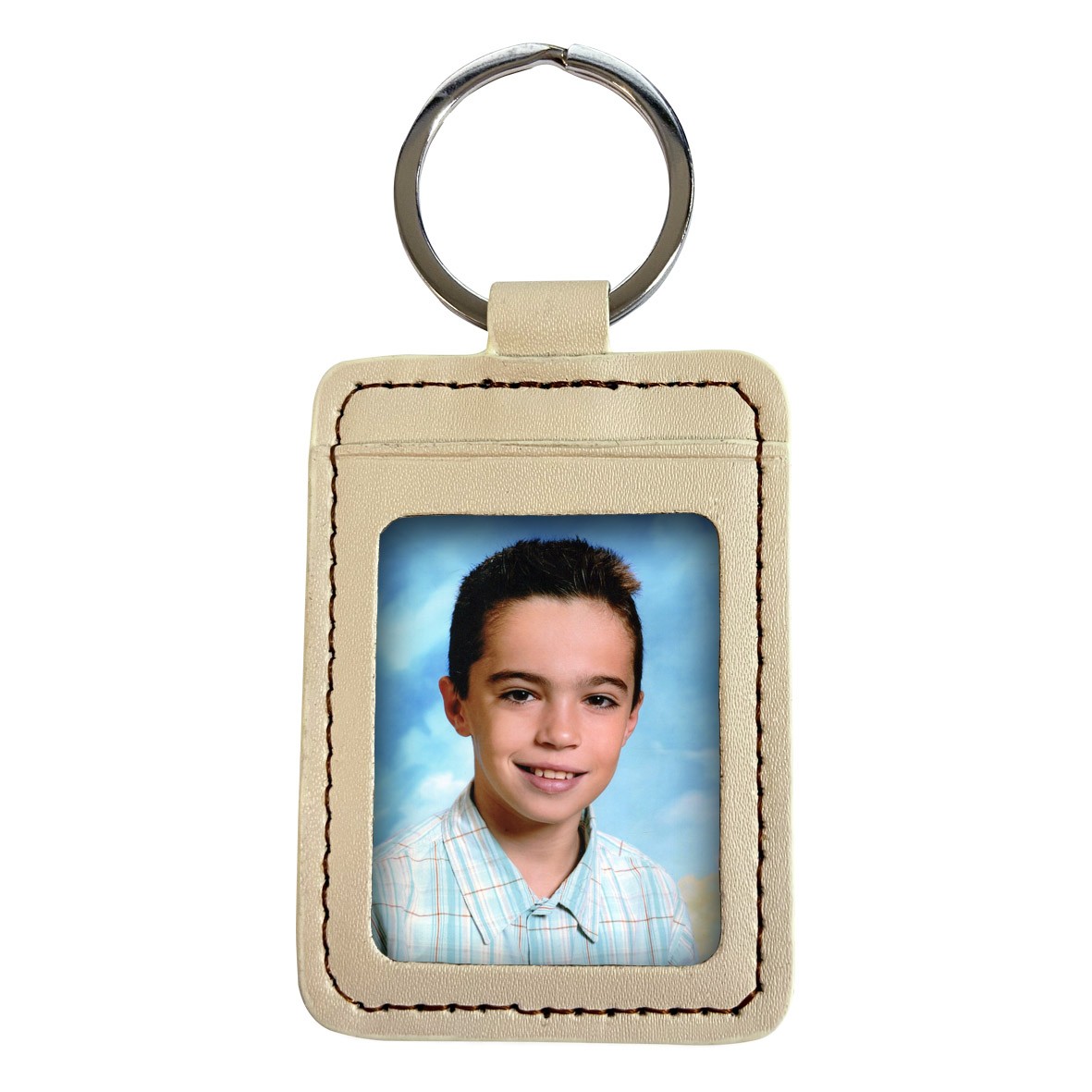 PCCFM - PORTE CLES SIMILI CUIR CREME
