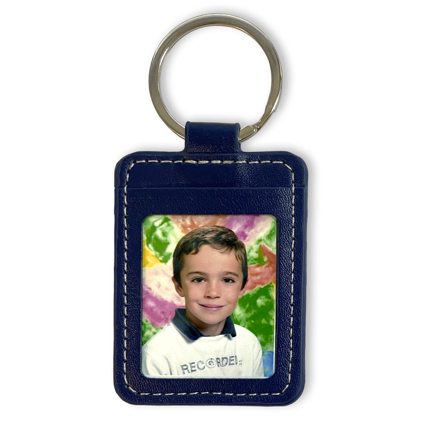 PCBFB - PORTE CLES SIMILI CUIR BLEU