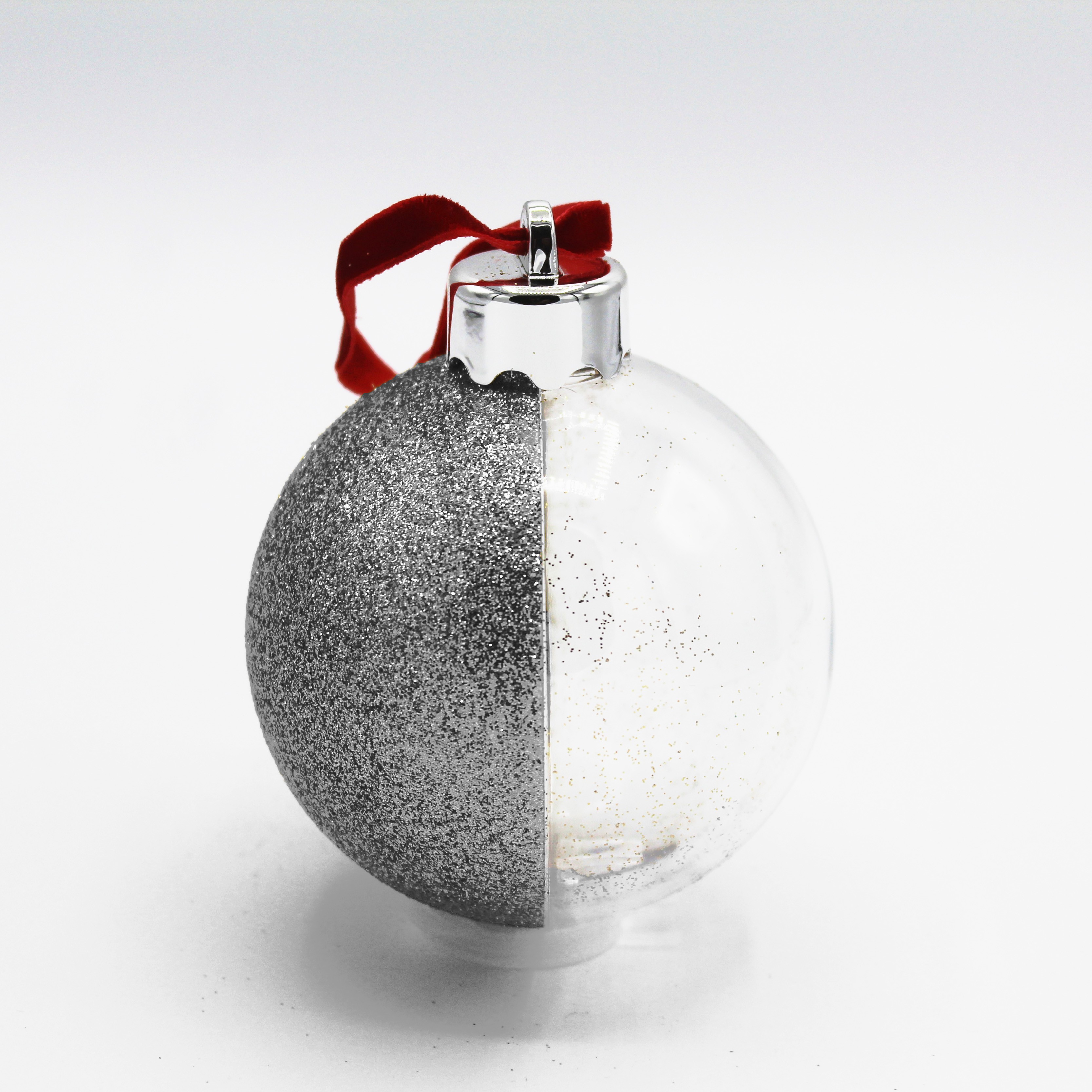 BNPA100 - BOULE DE NOEL ARGENTEE PERSONNALISABLE