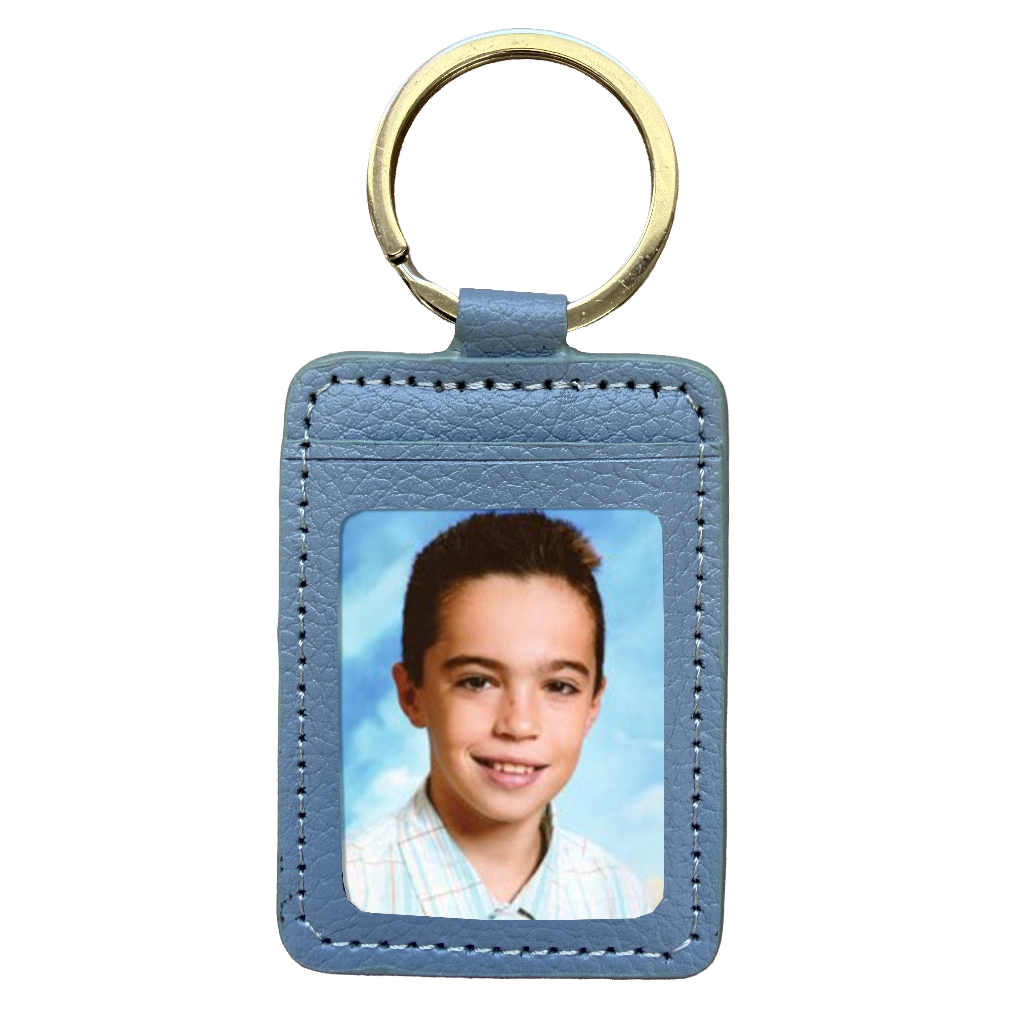 PCBGFG - PORTE CLES SIMILI BLEU GRIS